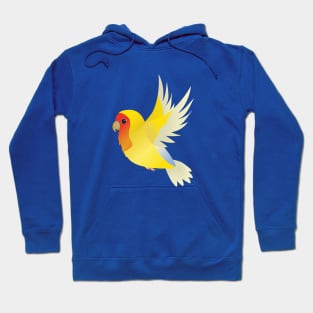 Flying yellow peach faced lovebird Hoodie